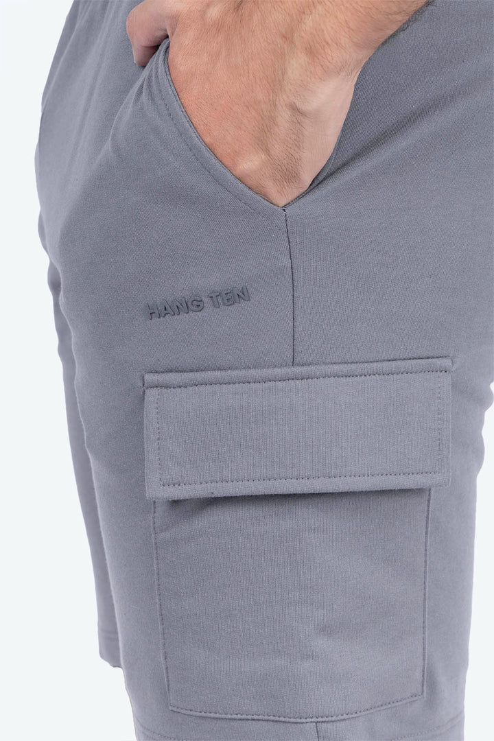 Short deportivo gris con bolsa tipo cargo - Hang Ten