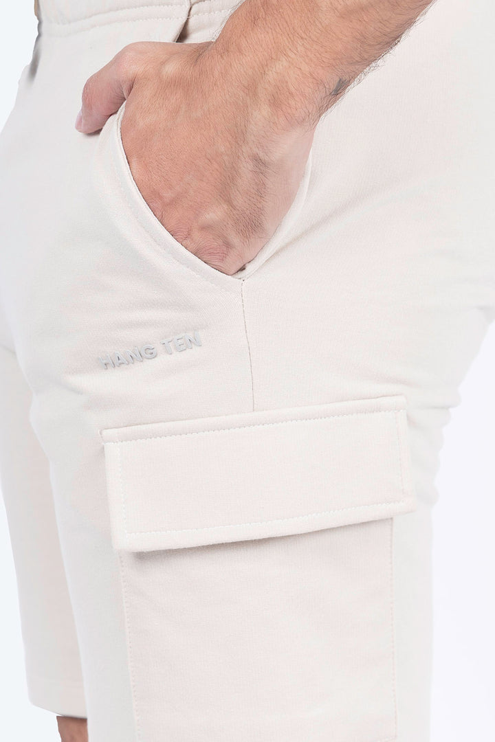 Short deportivo beige con bolsa tipo cargo - Hang Ten