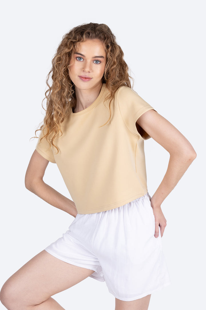 Playera beige cuello redondo - Hang Ten 