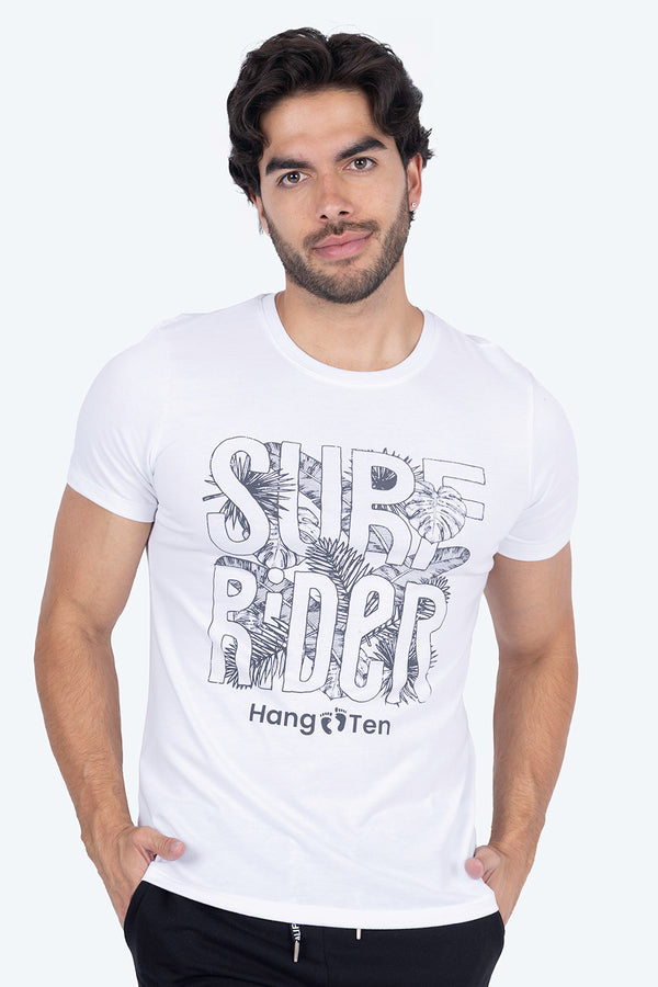 T-shirt blanca "Surf rider" - Hang Ten 