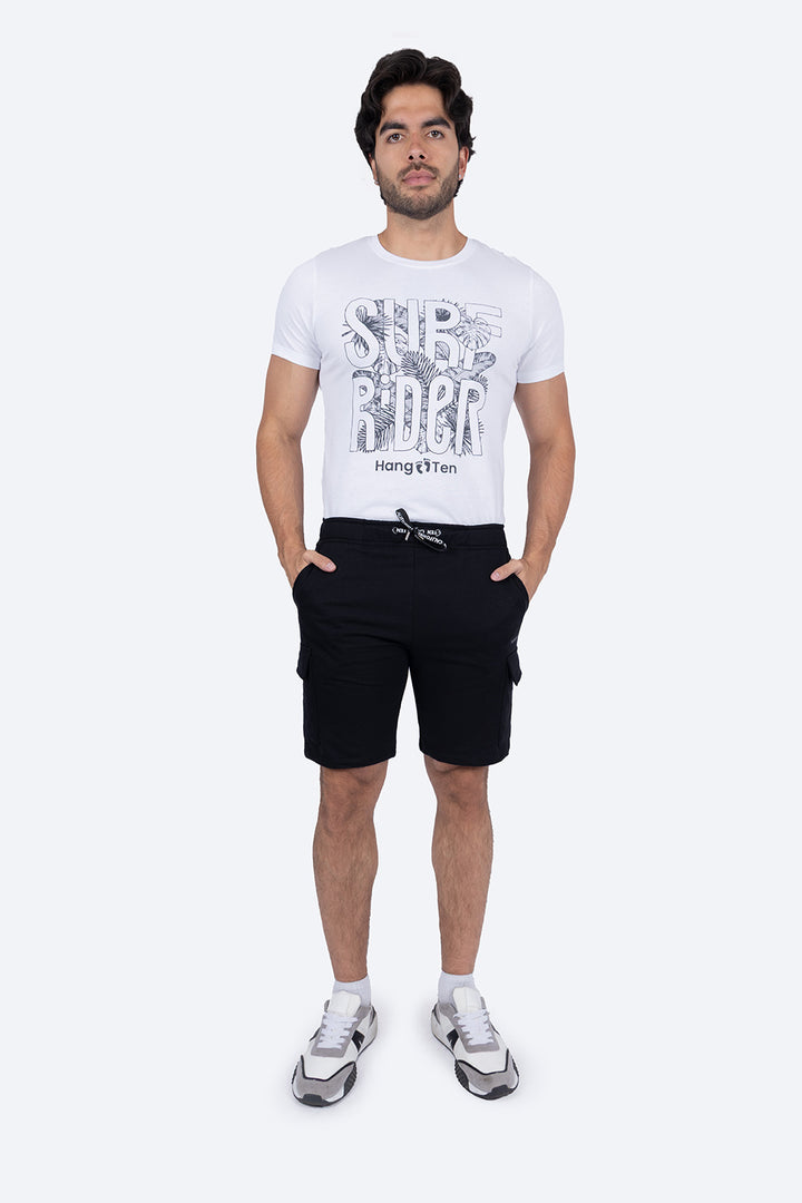 Short deportivo negro con bolsa tipo cargo - Hang Ten