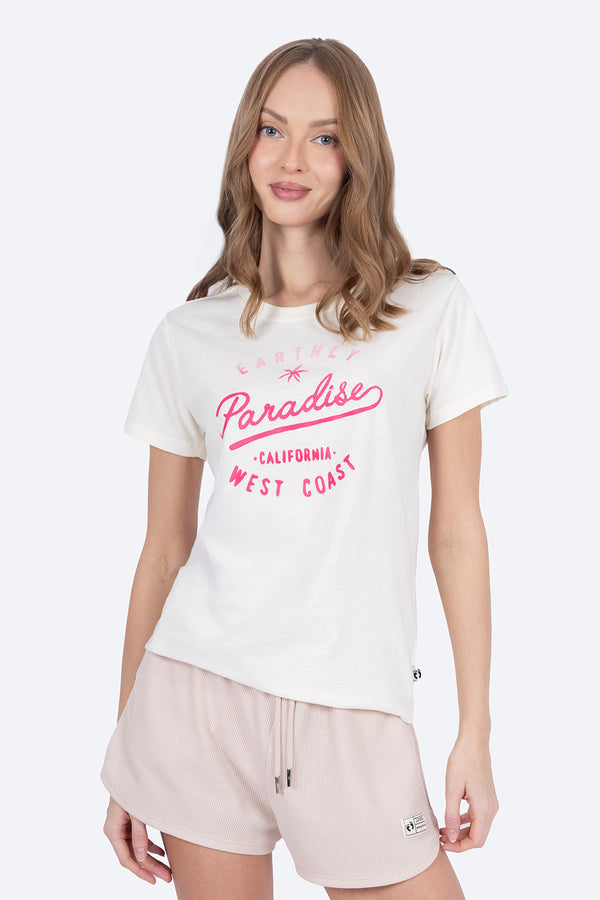 Playera beige manga corta Paradise - Hang Ten
