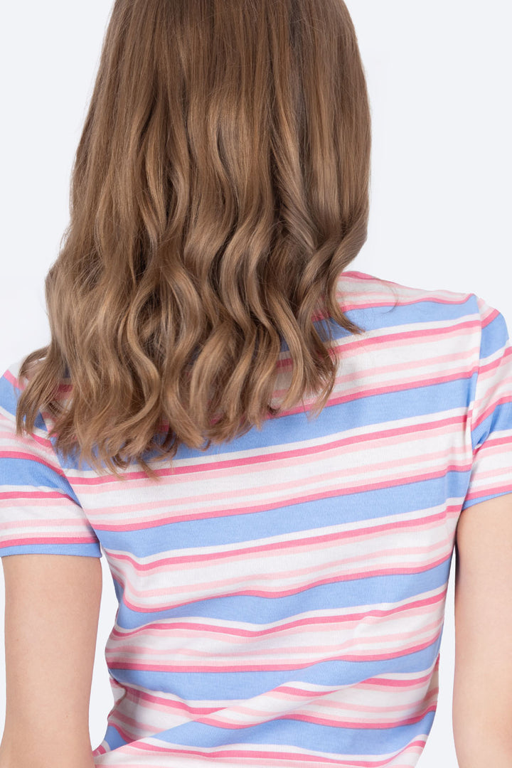 Playera rayada azul con rosa - Hang Ten