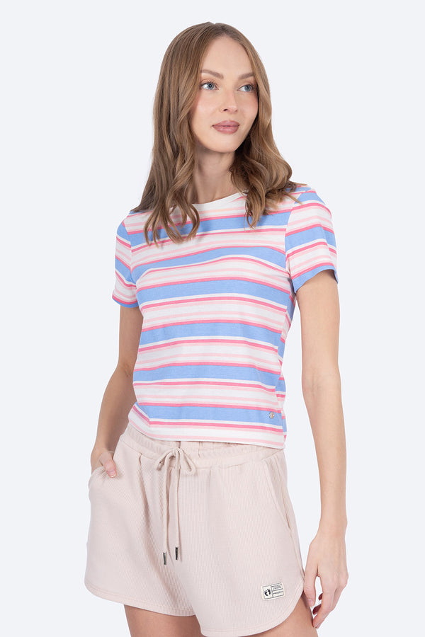 Playera rayada azul con rosa - Hang Ten