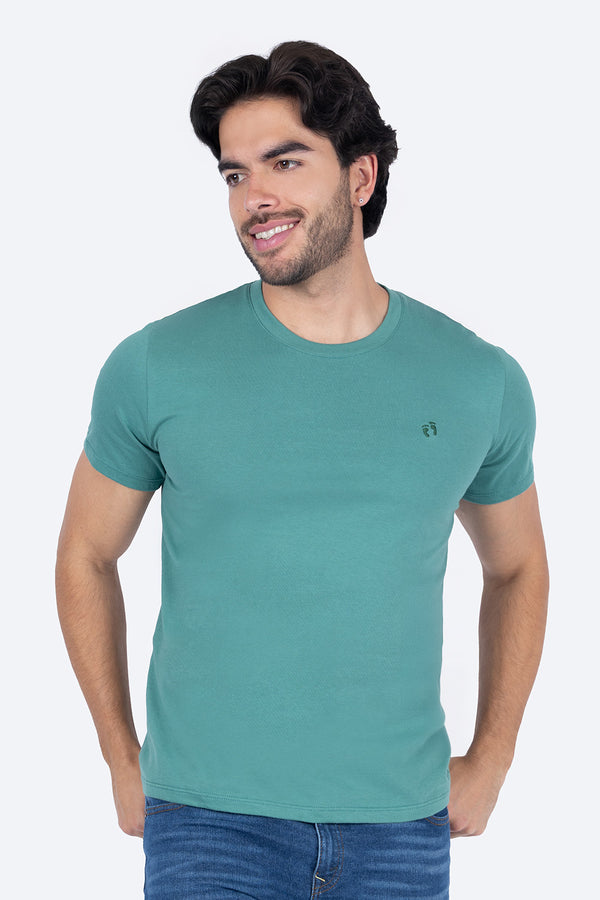 Playera básica verde cuello redondo - Hang Ten 