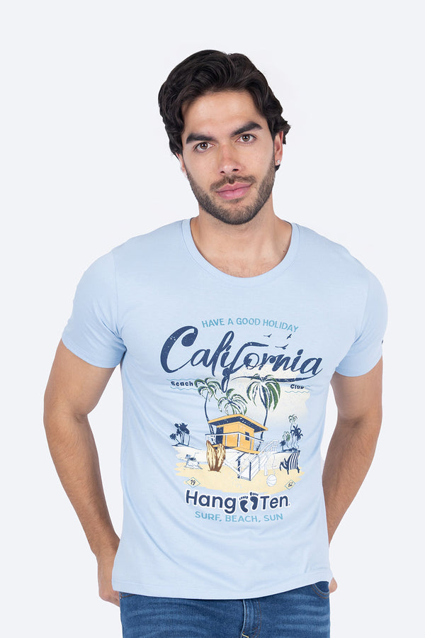 T-shirt azul claro "California" - Hang Ten 
