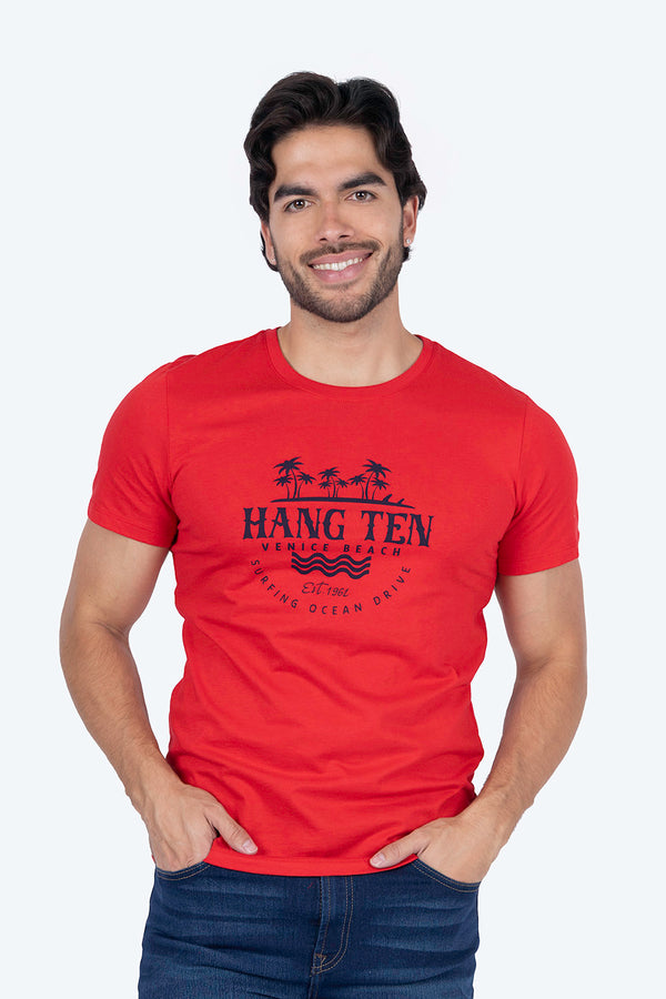 T-shirt roja "Venice beach" - Hang Ten 