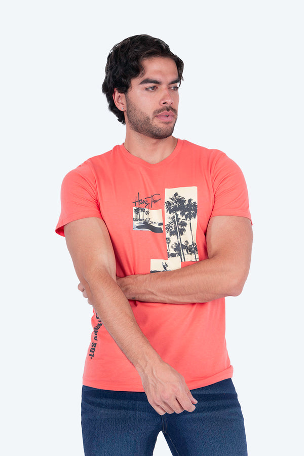 T-shirt coral "Los Ángeles" - Hang Ten 