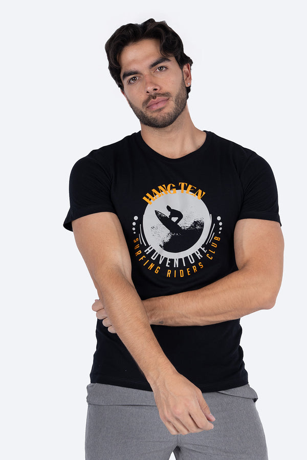 T-shirt negra "Adventure" - Hang Ten 
