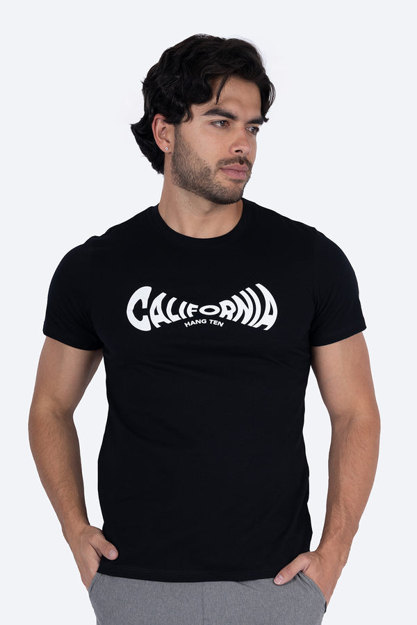 T-shirt negra "California" - Hang Ten 