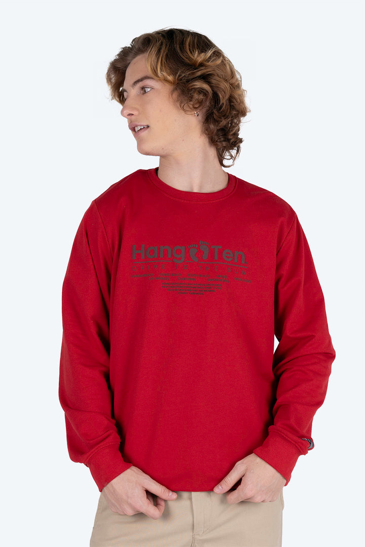 Sudadera cerrada con estampado Hang Ten 