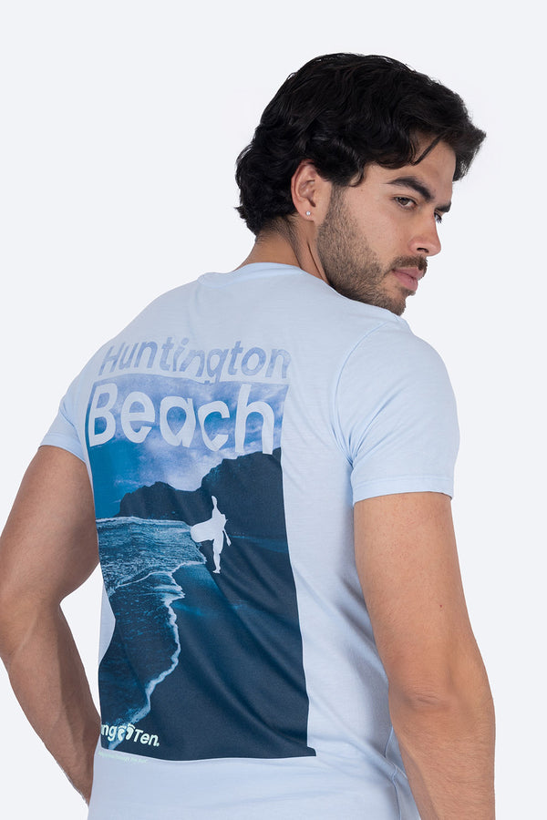 Playera azul claro con estampado Huntington Beach - Hang Ten 