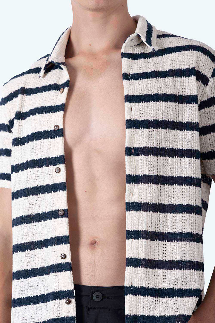 Camisa tejida texturizada beige - Hang Ten