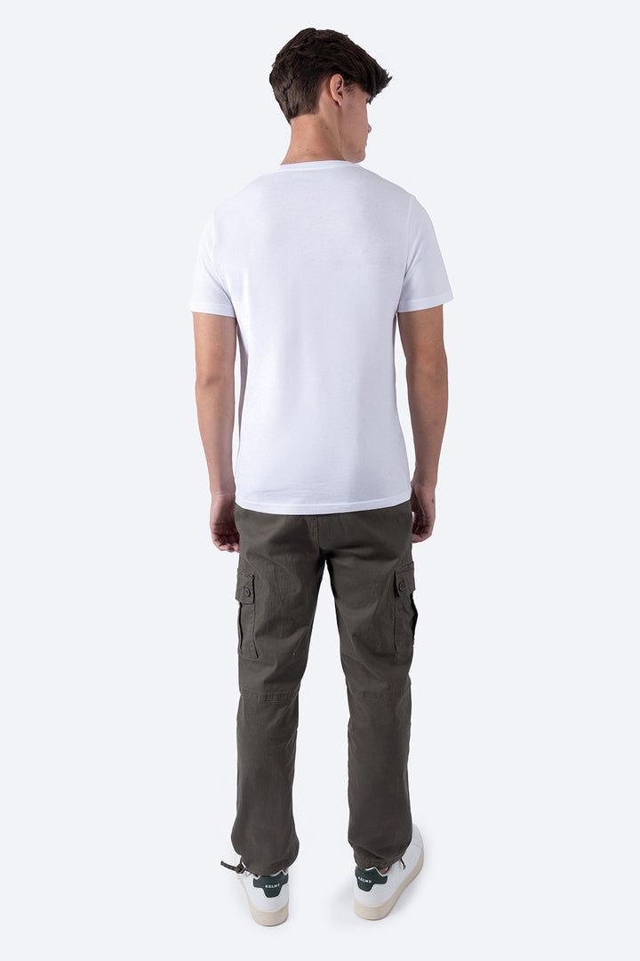 Playera básica cuello v blanca  - Hang Ten 