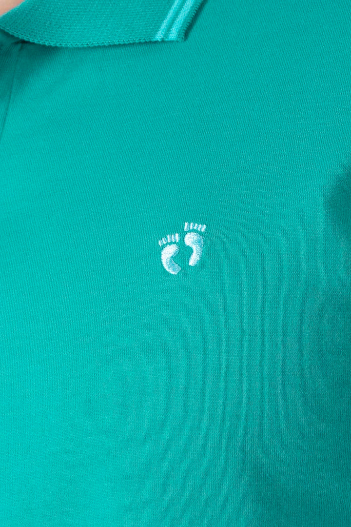 Polo chifón verde filos a contraste aqua - Hang Ten 