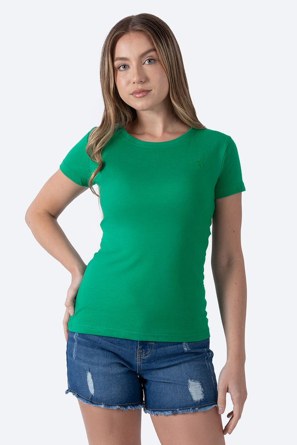 Playera básica verde medio cuello redondo - Hang Te