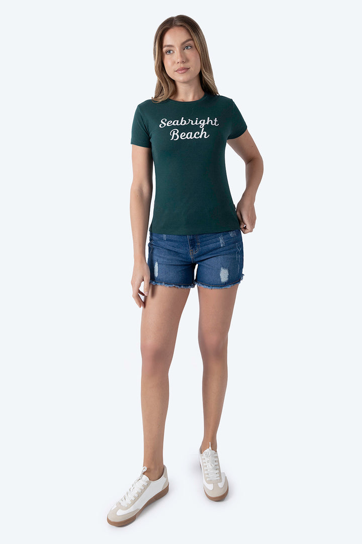 Playera verde oscuro estampado Seabright Beach - Hang Ten