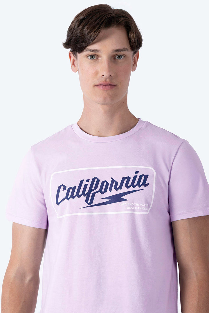T-shirt morado claro "California" - Hang Ten 