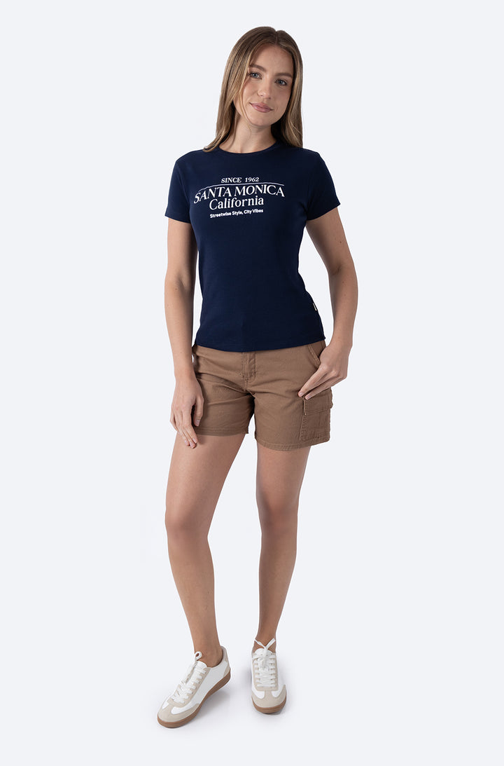 Playera azul marino estampado Santa Monica - Hang Ten