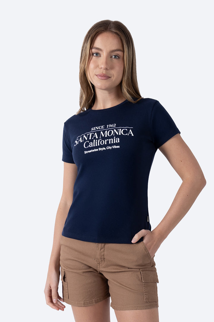 Playera azul marino estampado Santa Monica - Hang Ten