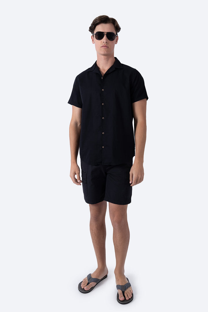 Camisa negra  manga corta  - Hang Ten