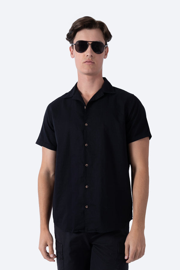 Camisa negra  manga corta  - Hang Ten