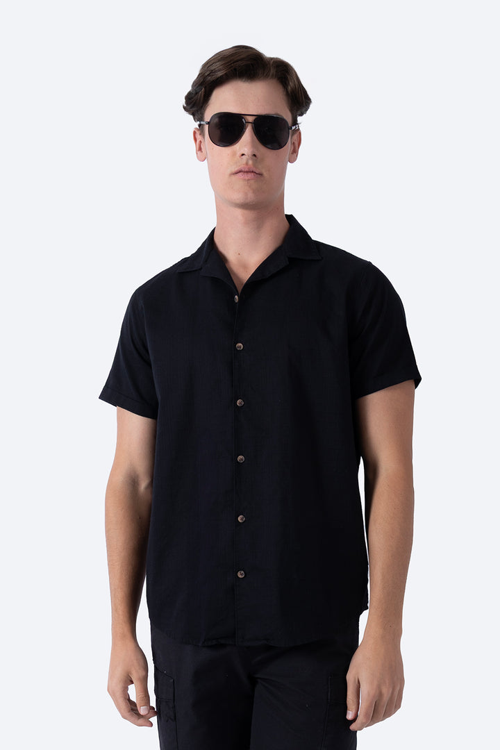 Camisa negra  manga corta  - Hang Ten
