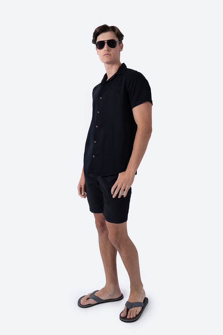 Camisa negra  manga corta  - Hang Ten