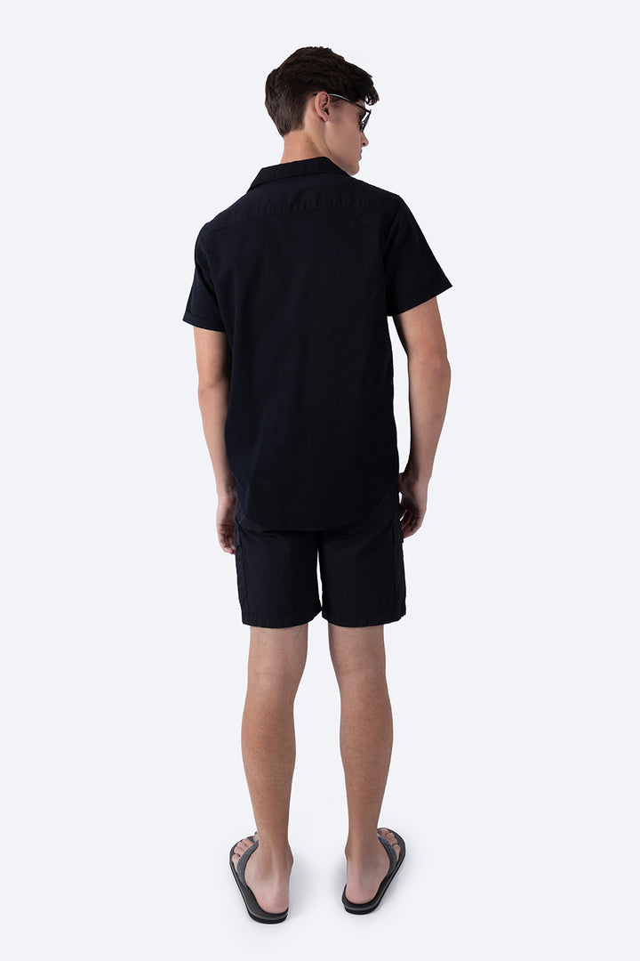 Camisa negra  manga corta  - Hang Ten