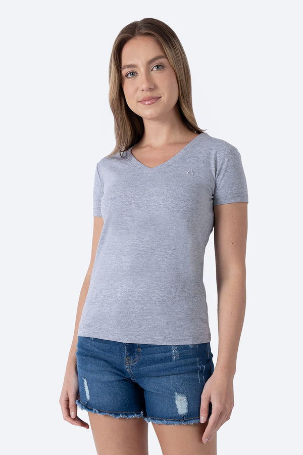Playera básica gris cuello V - Hang Ten