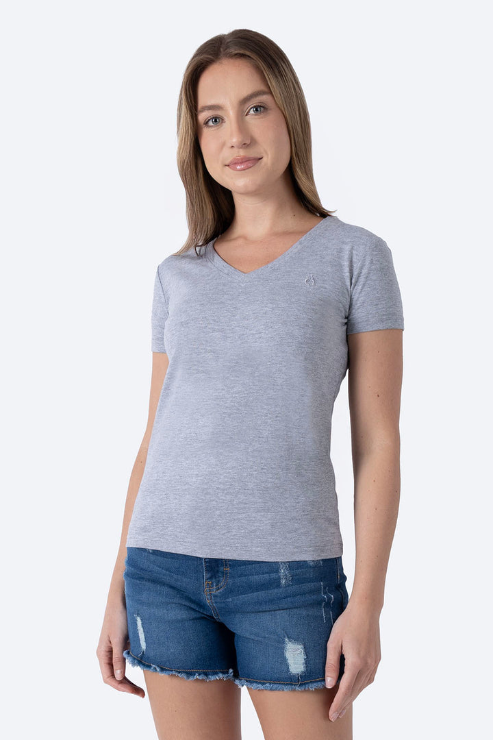 Playera básica gris cuello V - Hang Ten