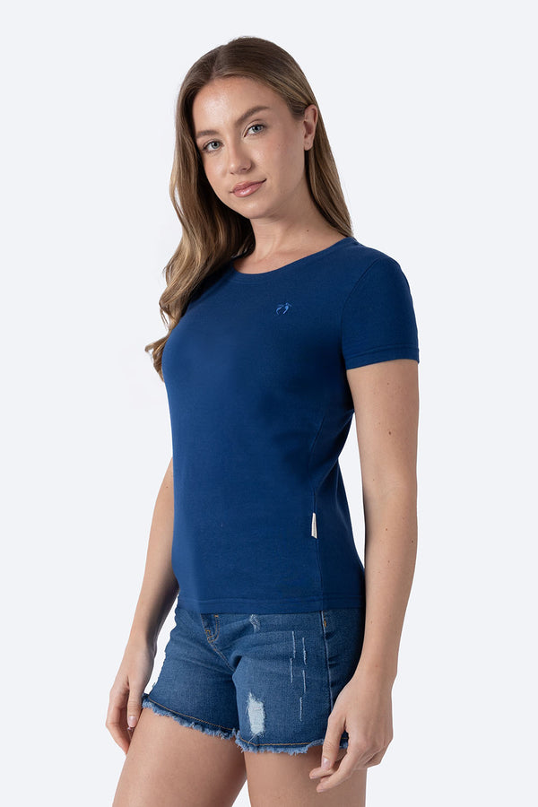 Playera básica azul oscuro cuello redondo - Hang Ten