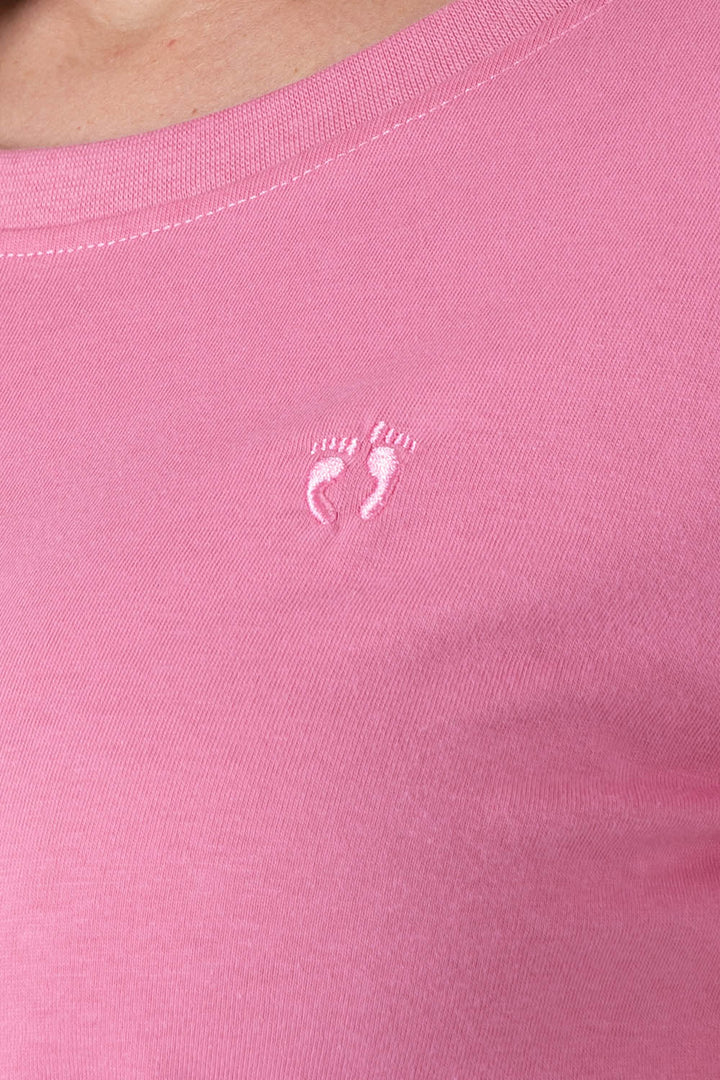 Playera básica rosa medio cuello redondo - Hang Ten