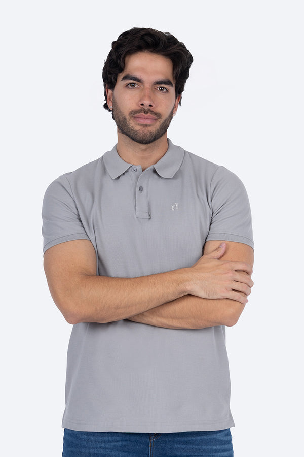 Polo piqué gris medio - Hang Ten