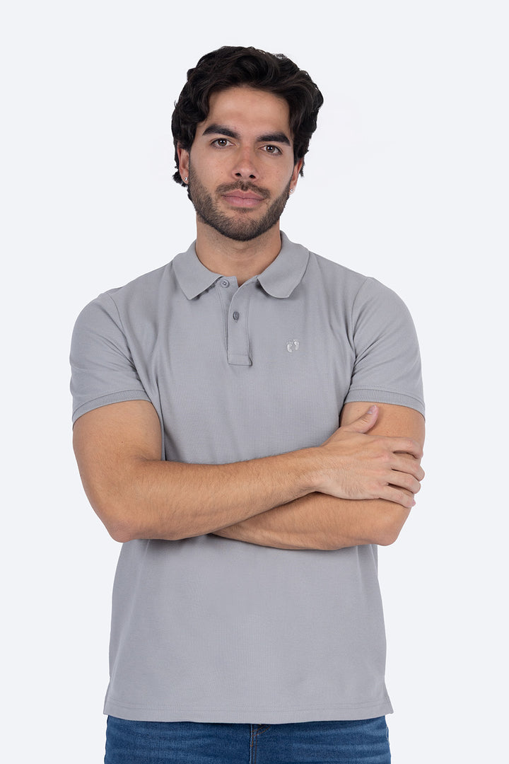 Polo piqué gris medio - Hang Ten