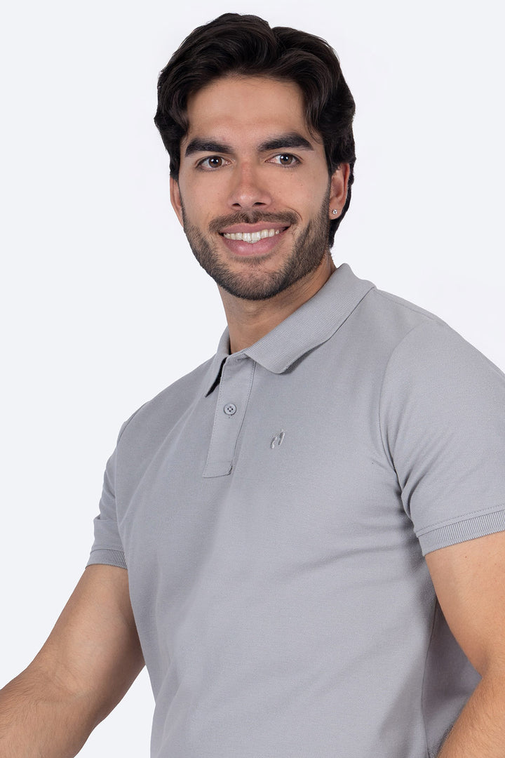 Polo piqué gris medio - Hang Ten