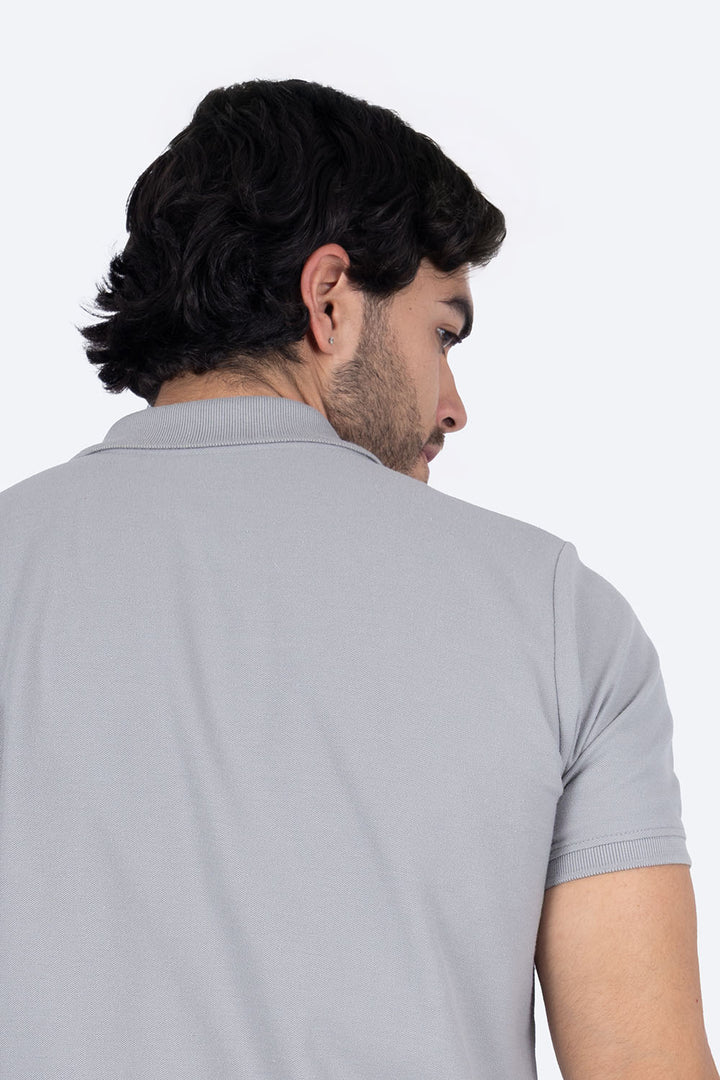 Polo piqué gris medio - Hang Ten