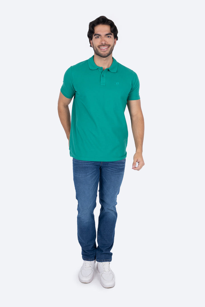 Polo piqué verde medio - Hang Ten