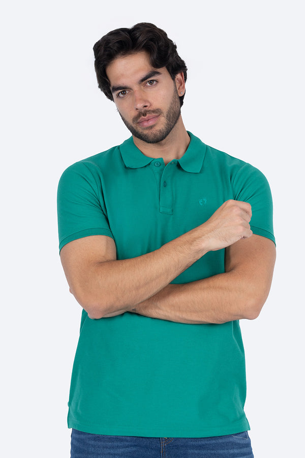 Polo piqué verde medio - Hang Ten