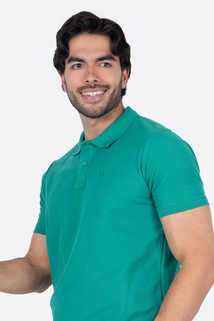 Polo piqué verde medio - Hang Ten