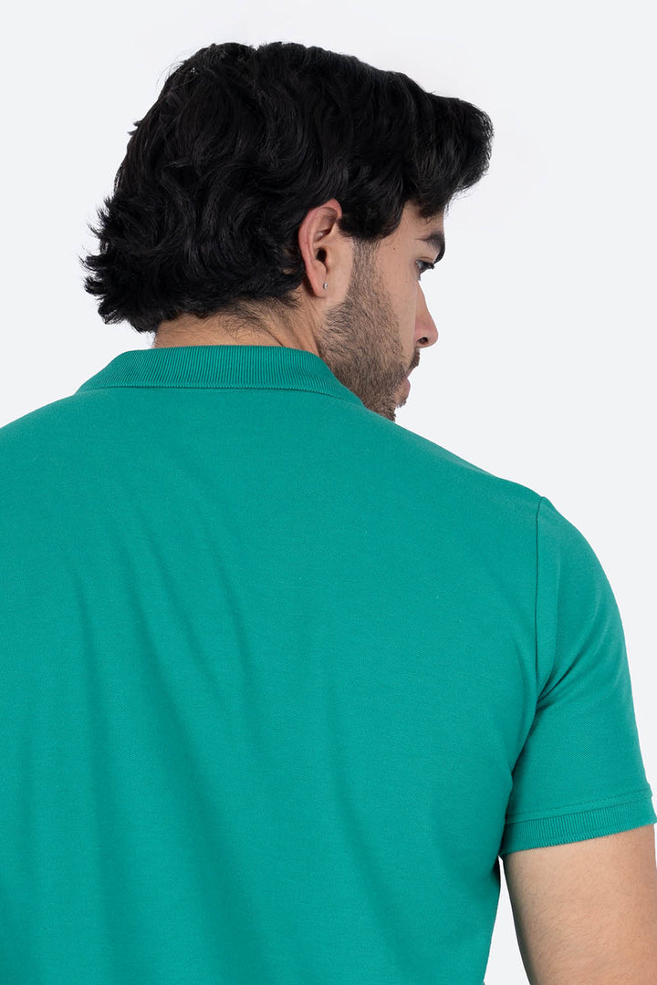 Polo piqué verde medio - Hang Ten