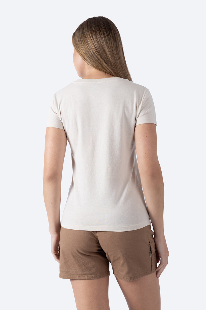 Playera básica beige cuello V - Hang Ten