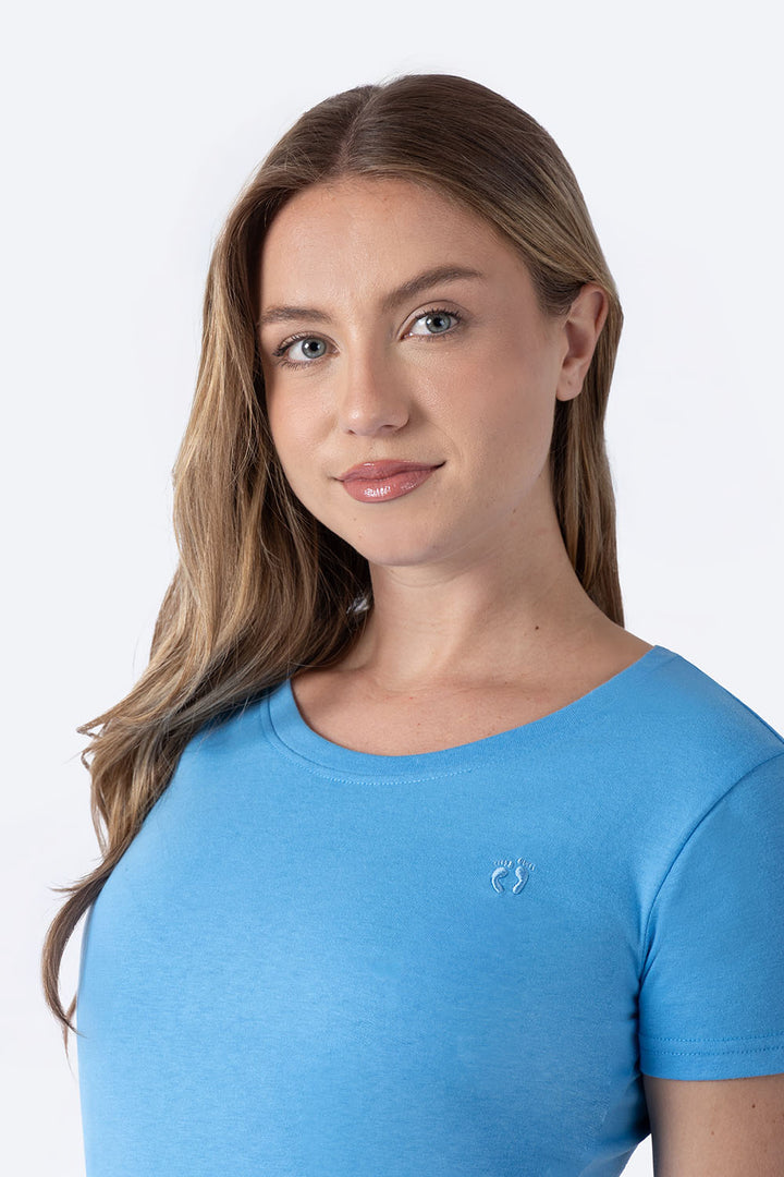 Playera básica azul medio cuello redondo - Hang Ten