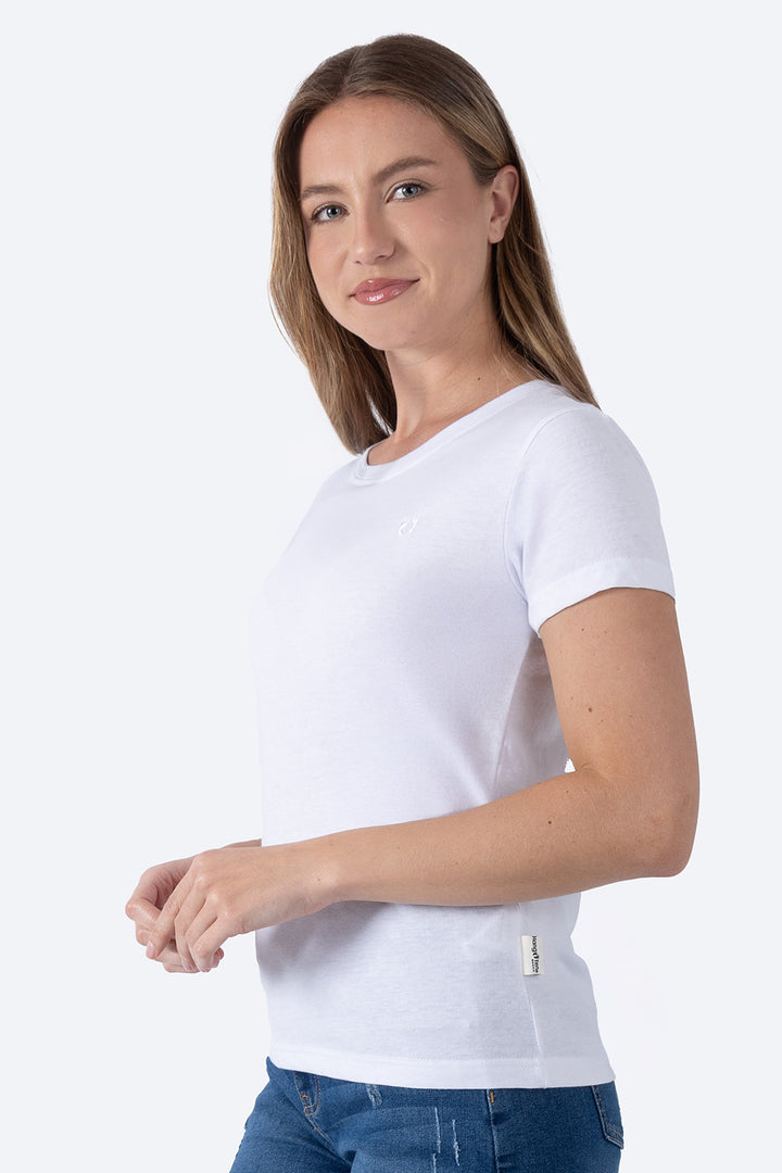 Playera básica blanca cuello redondo - Hang Ten