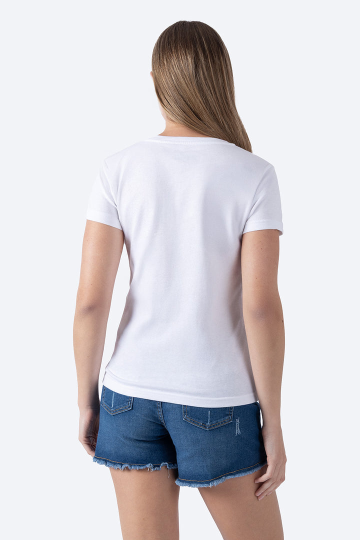 Playera básica blanca cuello redondo - Hang Ten
