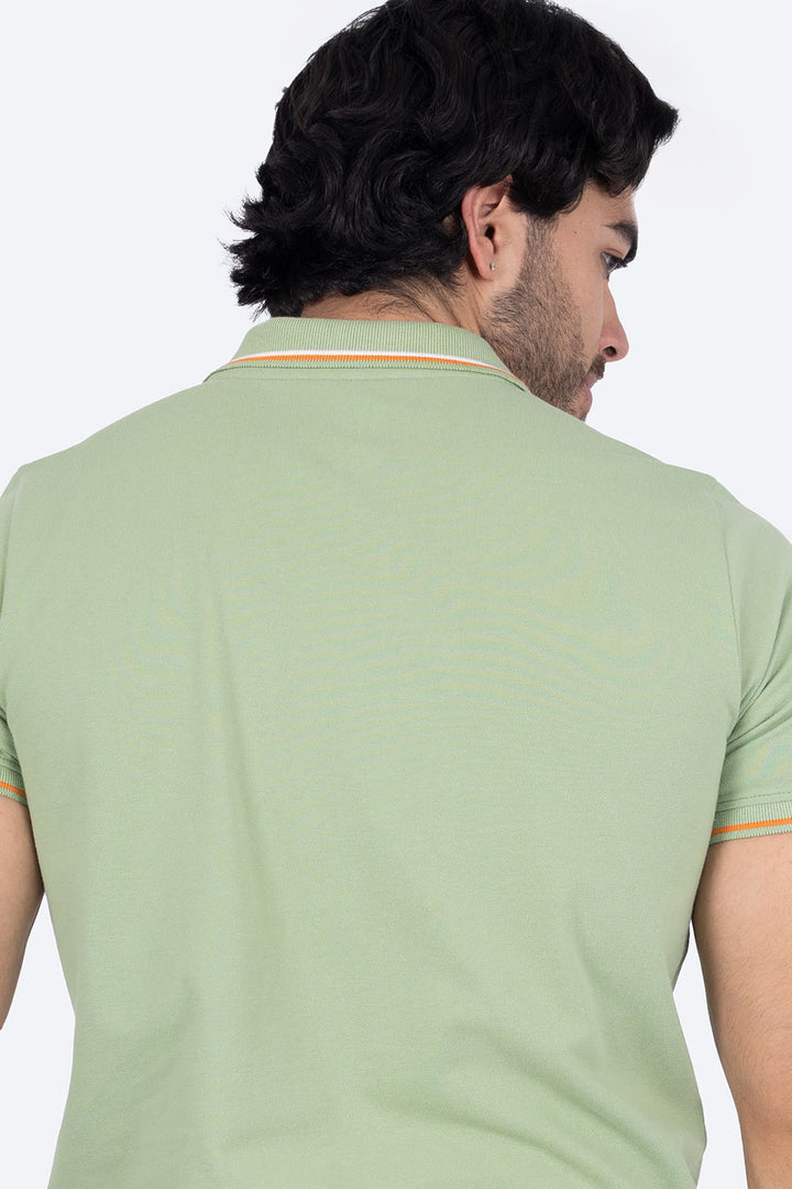 Polo piqué filos verde medio - Hang Ten