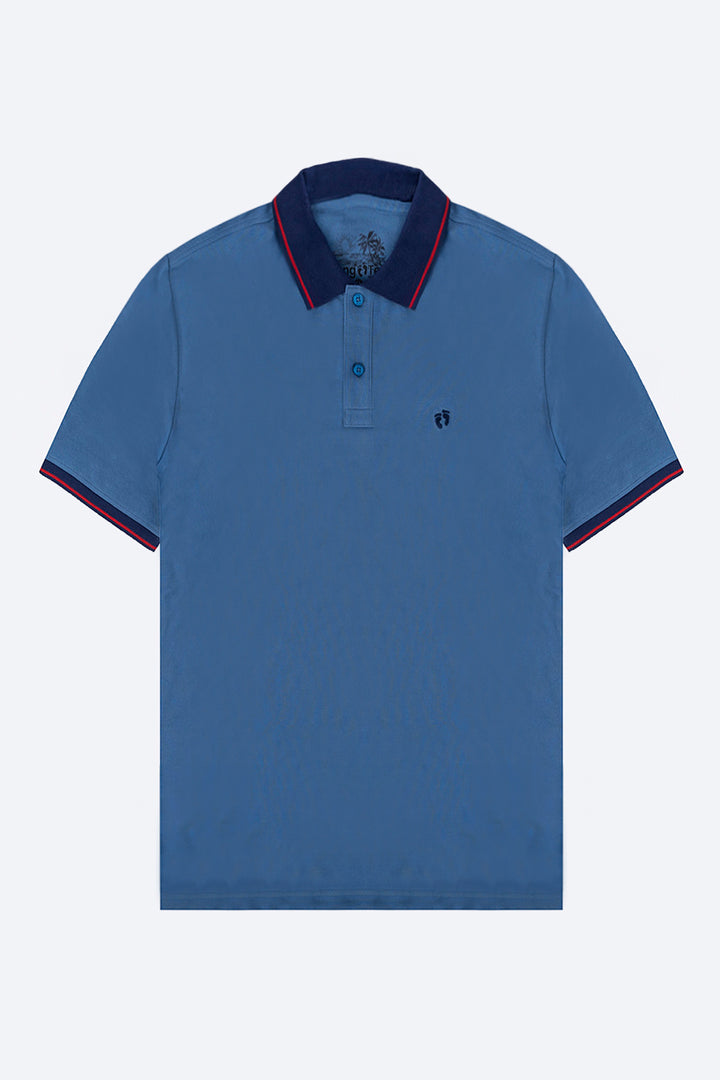 Polo piqué filos azul - Hang Ten 