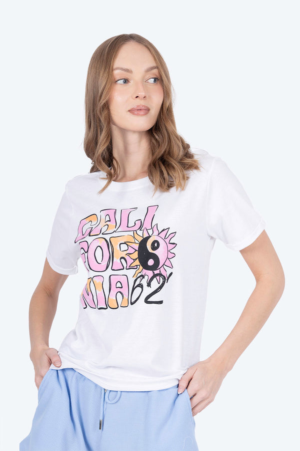Playera blanca oversize California - Hang Ten