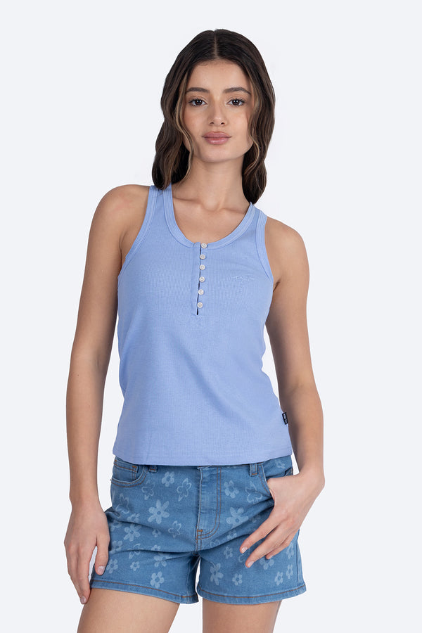 Tank top azul con botones - Hang Ten