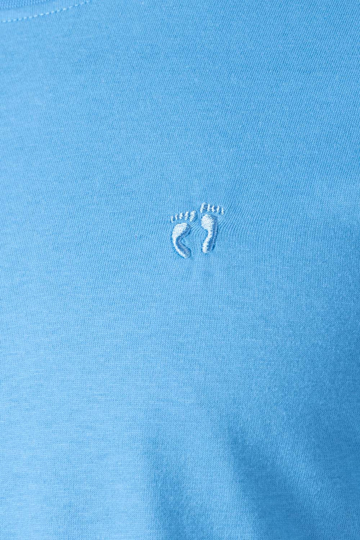 Playera básica cuello redondo azul medio - Hang Ten 